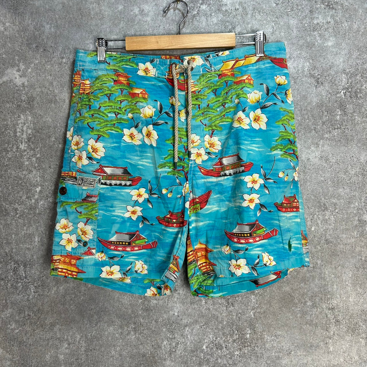 90's POLO RALPH LAUREN "Aloha" Swim Short Size L