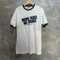 90's  " MORE HUGS NO DRUGS " Ringer T-shirt Size L MADE in CANADA 90s NOVA SCOTIA