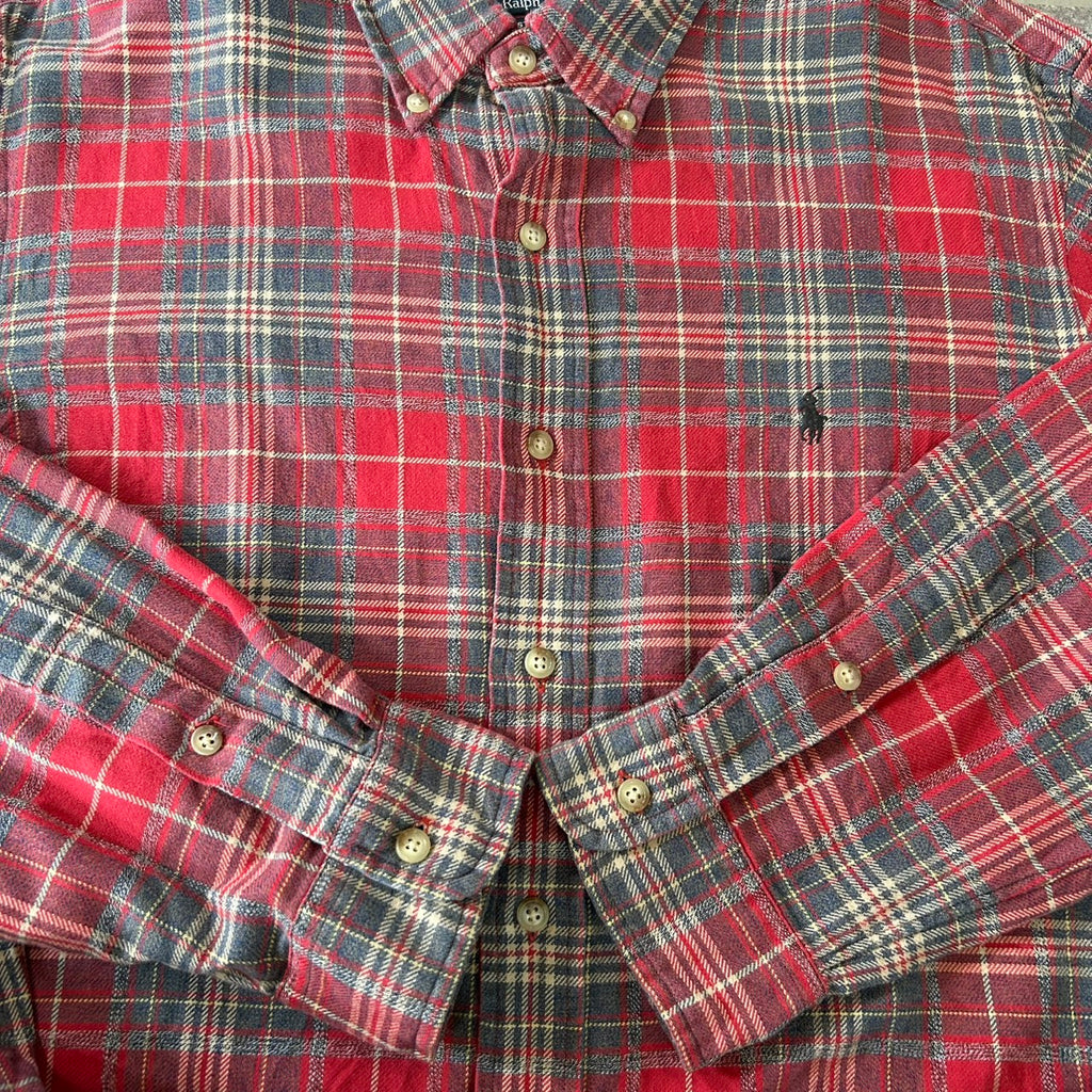 Polo by Ralph Lauren CUSTOM FIT SIZE XL CHECK SHIRT RED
