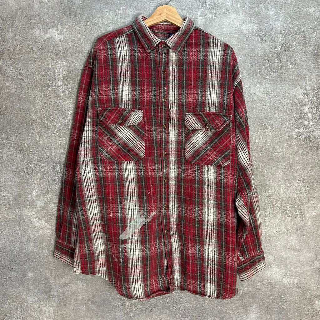 GREAT NORTHWEST CLOTHING CO. Shadow Check Flannel Shirt SIZE XLT
