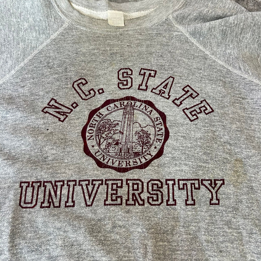 VINTAGE 60's MAYO SPRUCE RAGLAN SLEEVE COLLEGE PRINT SWEAT SHIRTS