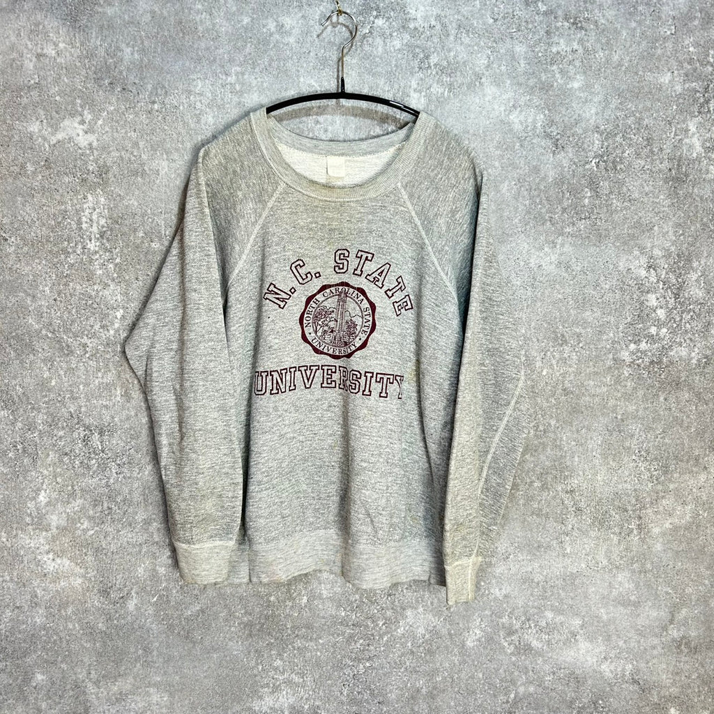 VINTAGE 60's MAYO SPRUCE RAGLAN SLEEVE COLLEGE PRINT SWEAT SHIRTS