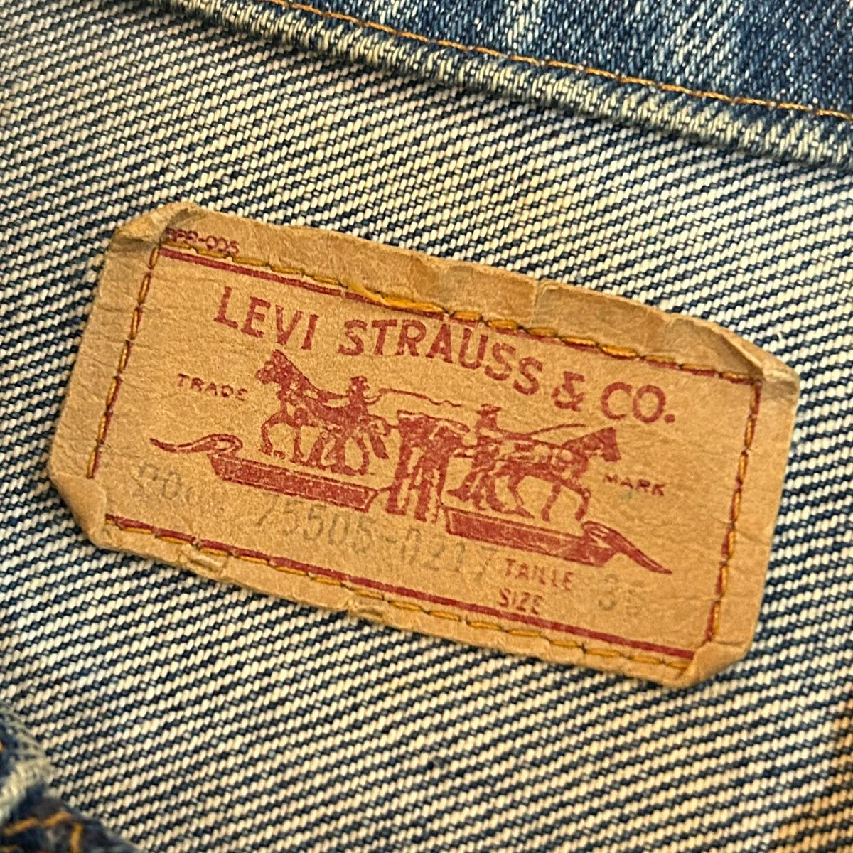 70's - 80's Levi’s 75505-0217 size 36 DENIM TRUCKER JACKET MADE IN CANADA