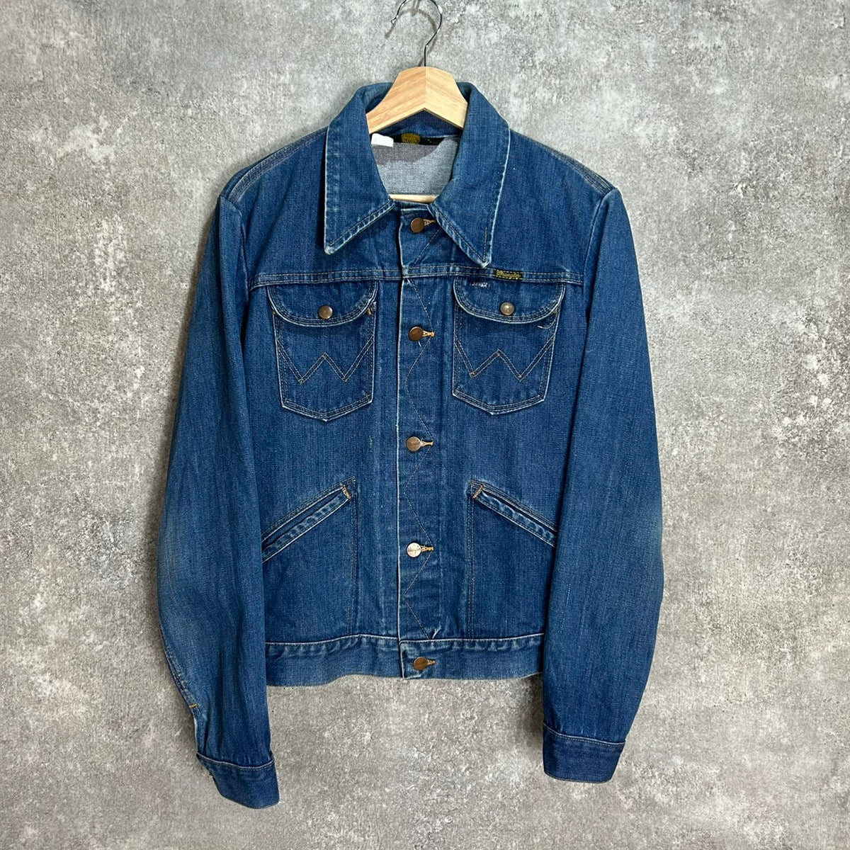 Wrangler 80's 136MJ DENIM TRUCKER JACKET size.36LONG MADE in USA