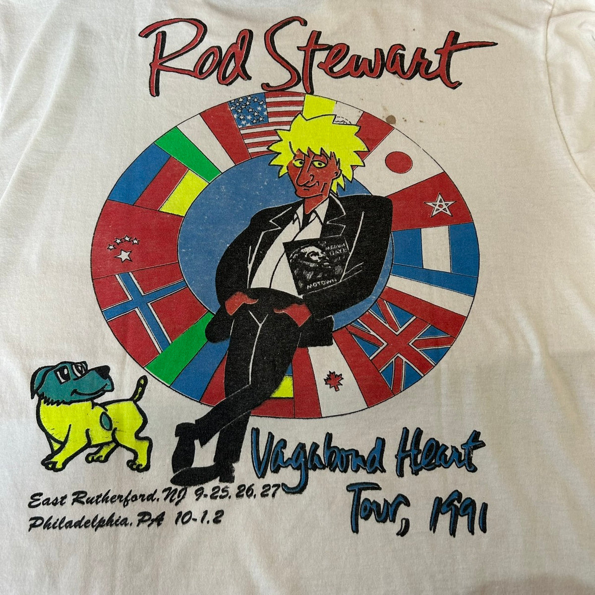 90's Rod Stewart Vagabond Heart Tour 1991 T-Shirt VINTAGE TEE Band Tee