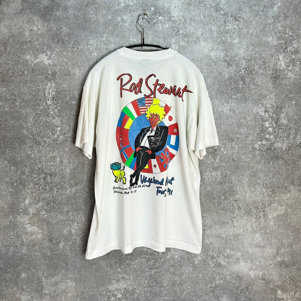 90's Rod Stewart Vagabond Heart Tour 1991 T-Shirt VINTAGE TEE Band Tee
