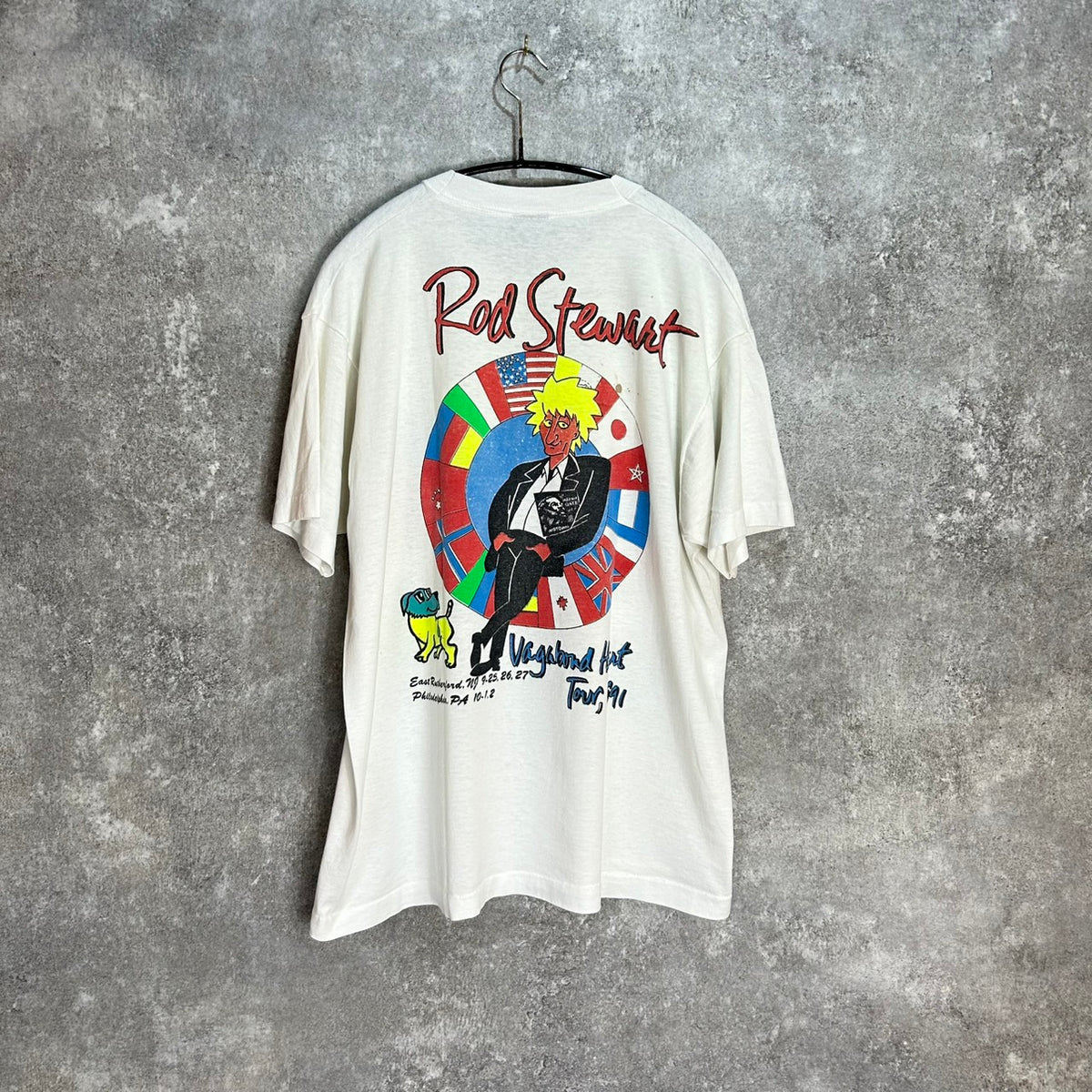 90's Rod Stewart Vagabond Heart Tour 1991 T-Shirt VINTAGE TEE Band Tee