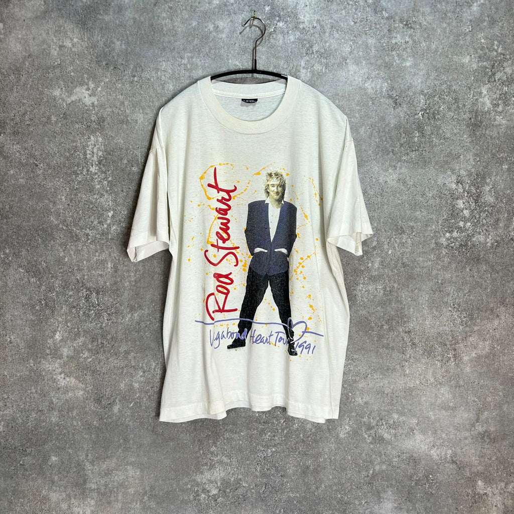 90's Rod Stewart Vagabond Heart Tour 1991 T-Shirt VINTAGE TEE Band Tee