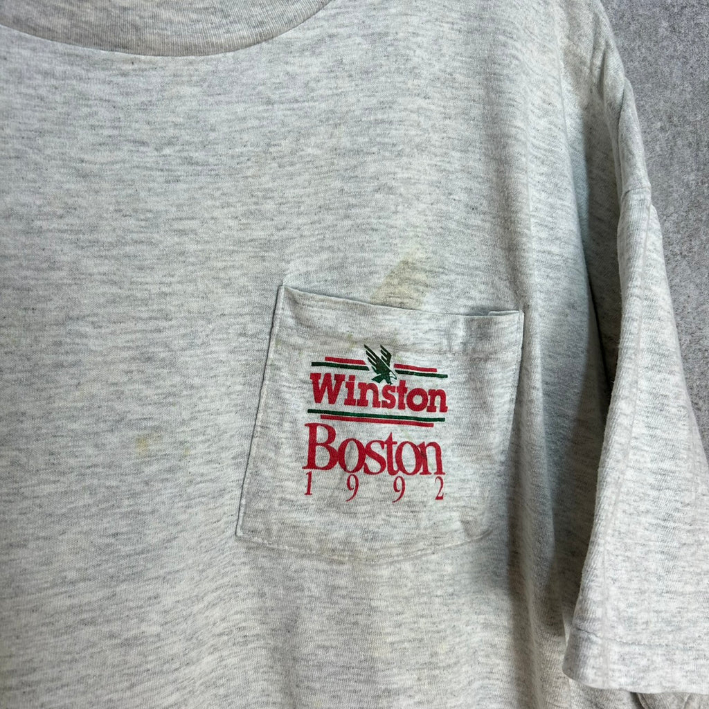 90's Winston BOSTON Souvenir Pocket Tee 1992 VINTAGE