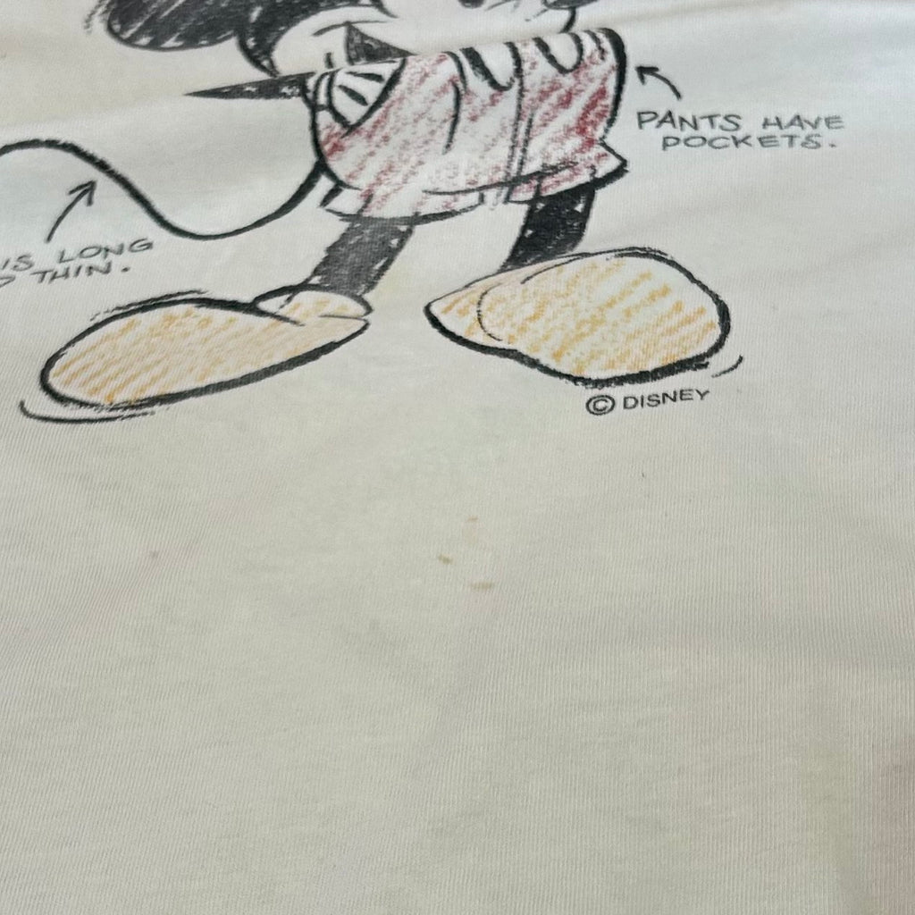 90's Disney Mickey Mouse Sketch Tee Hanes size L