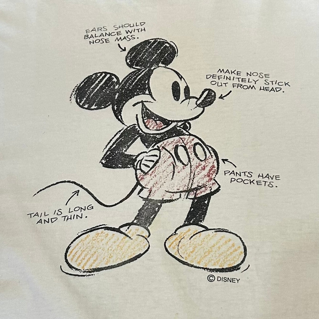 90's Disney Mickey Mouse Sketch Tee Hanes size L