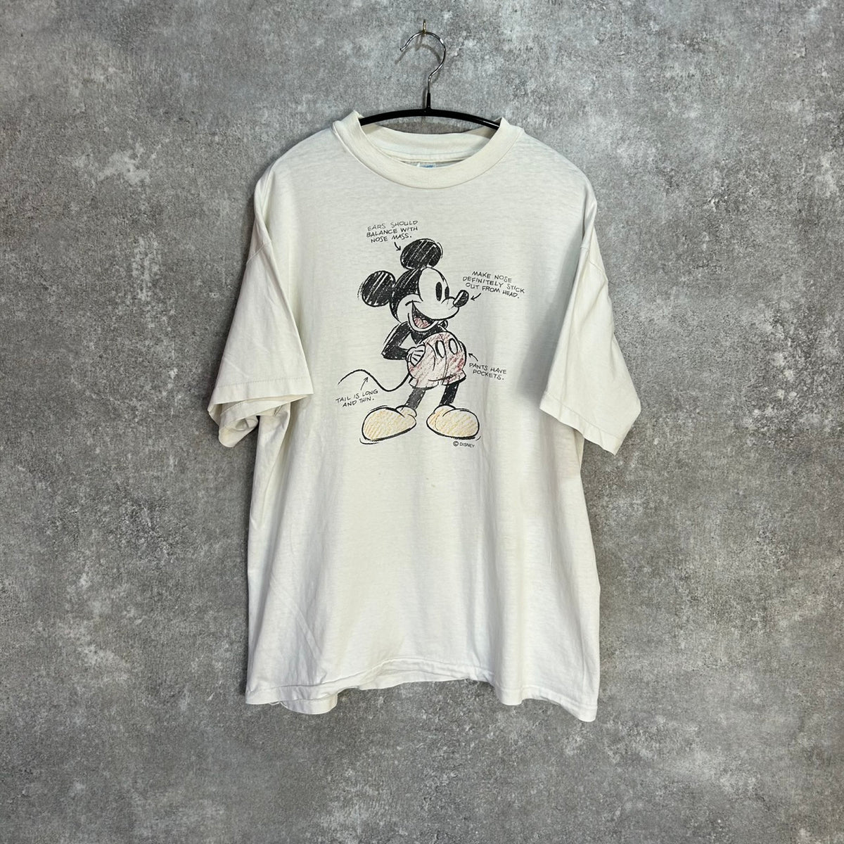 90's Disney Mickey Mouse Sketch Tee Hanes size L