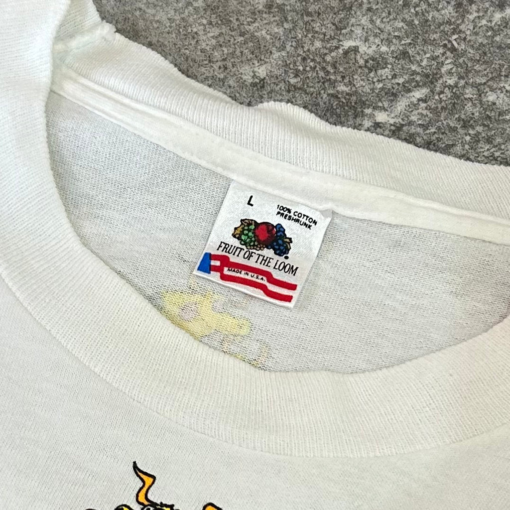 90's 四十八手 T アニマル 動物 Print Tee Size L Fruit of the loom VINTAGE T