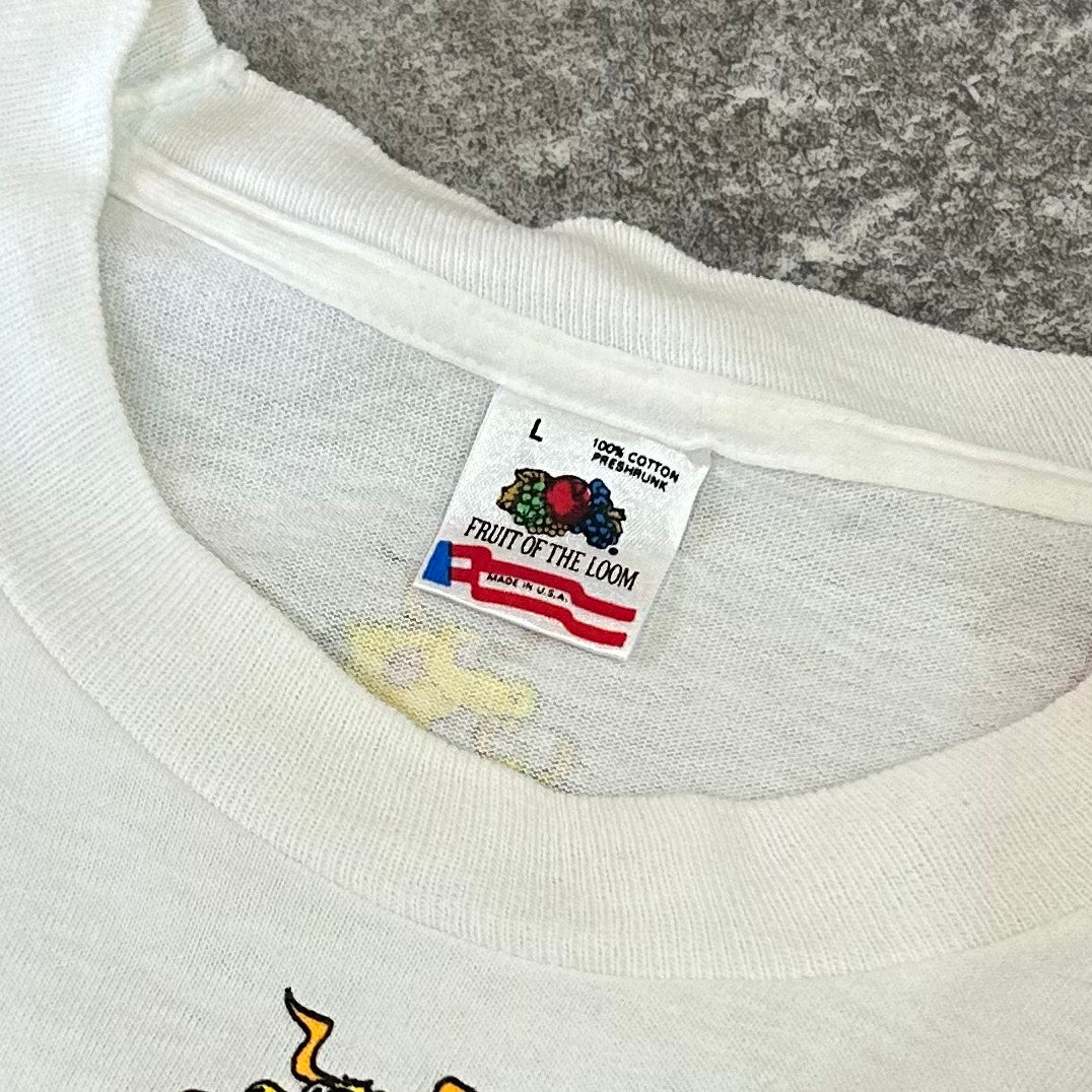 90's 四十八手 T アニマル 動物 Print Tee Size L Fruit of the loom VINTAGE T