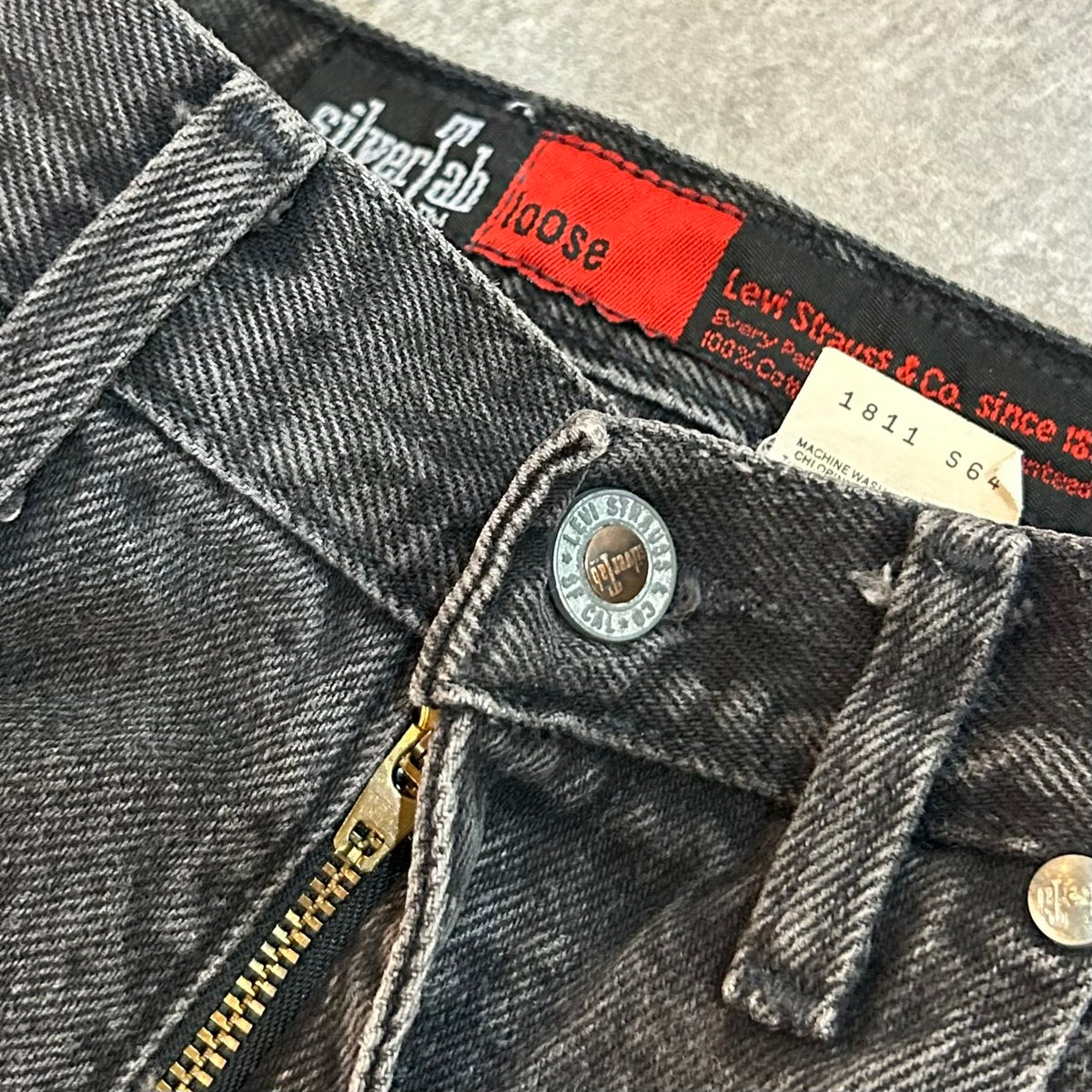 90's Levi's Silver Tab BLACK DENIM Loose MADE in MEXICO W32 L36 40560-4159