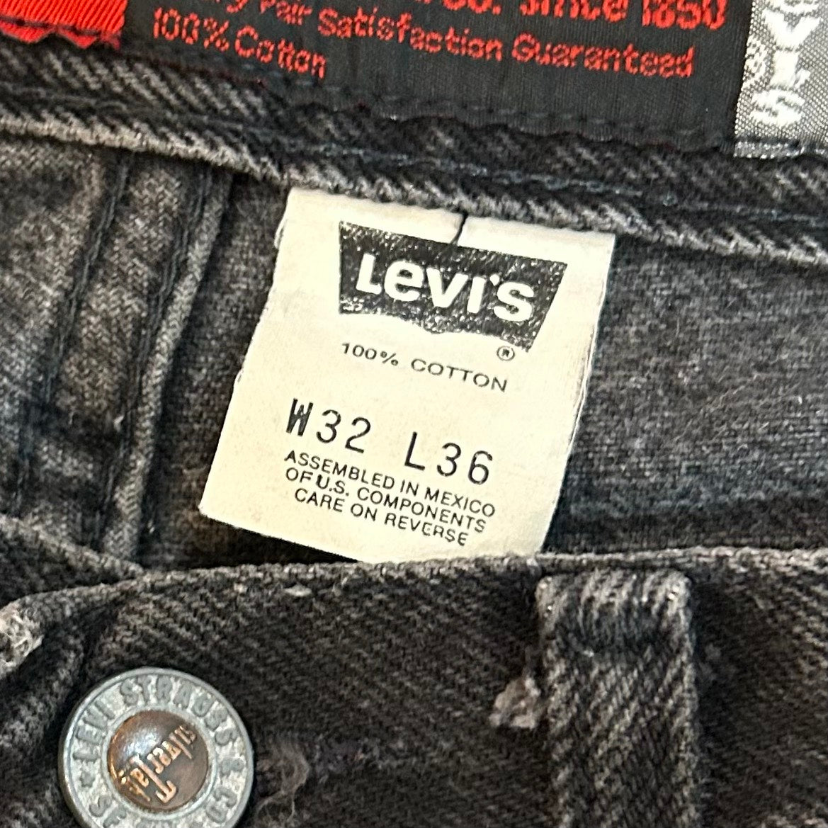 90's Levi's Silver Tab BLACK DENIM Loose MADE in MEXICO W32 L36 40560-4159