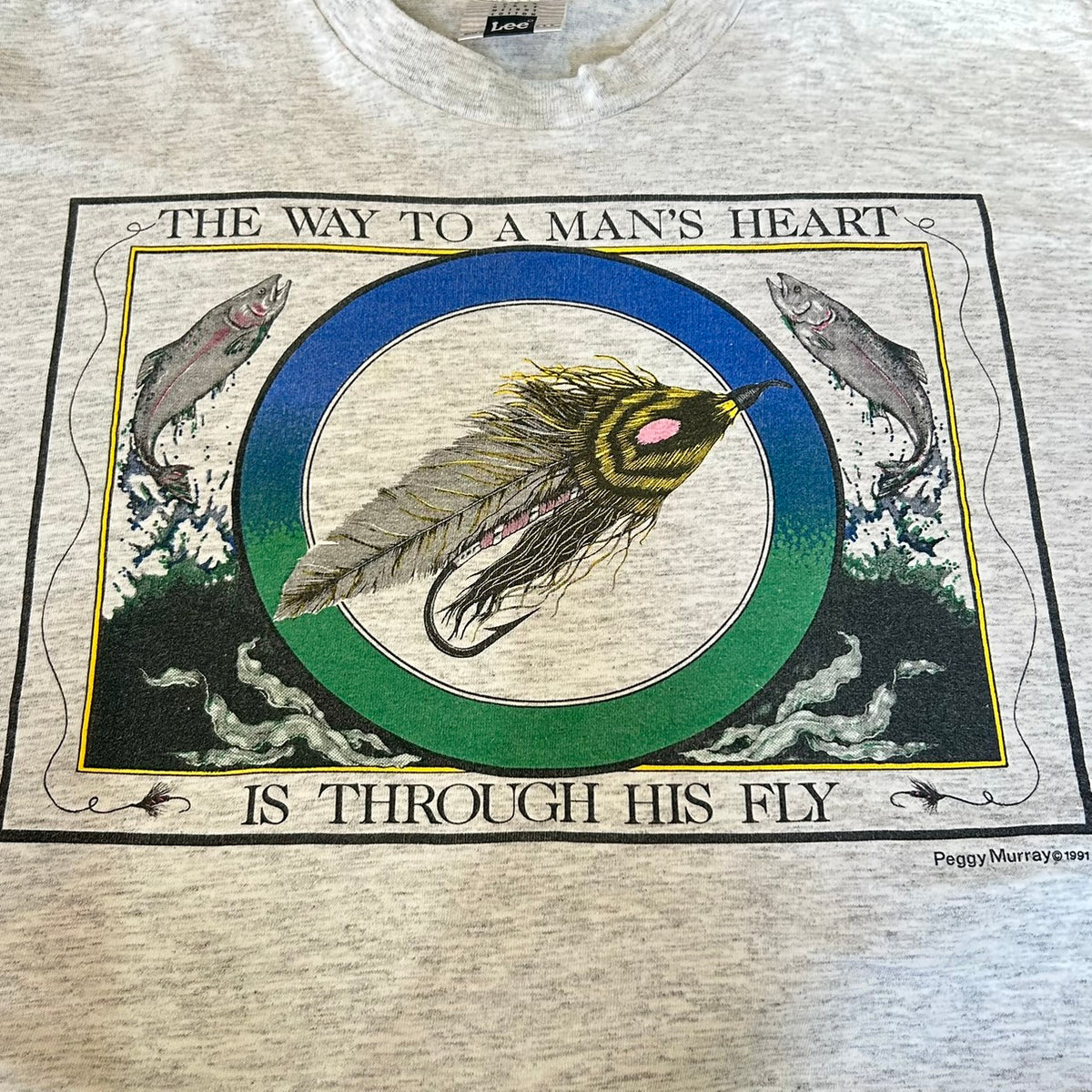 90's Lee Peggy Murra FLYFISHING Print Tee MADE in USA 90s