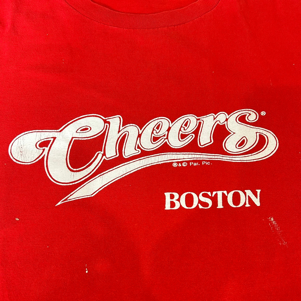 90's Cheers BOSTON Print Tee Size XL Tee Jays MADE in USA VINTAGE T