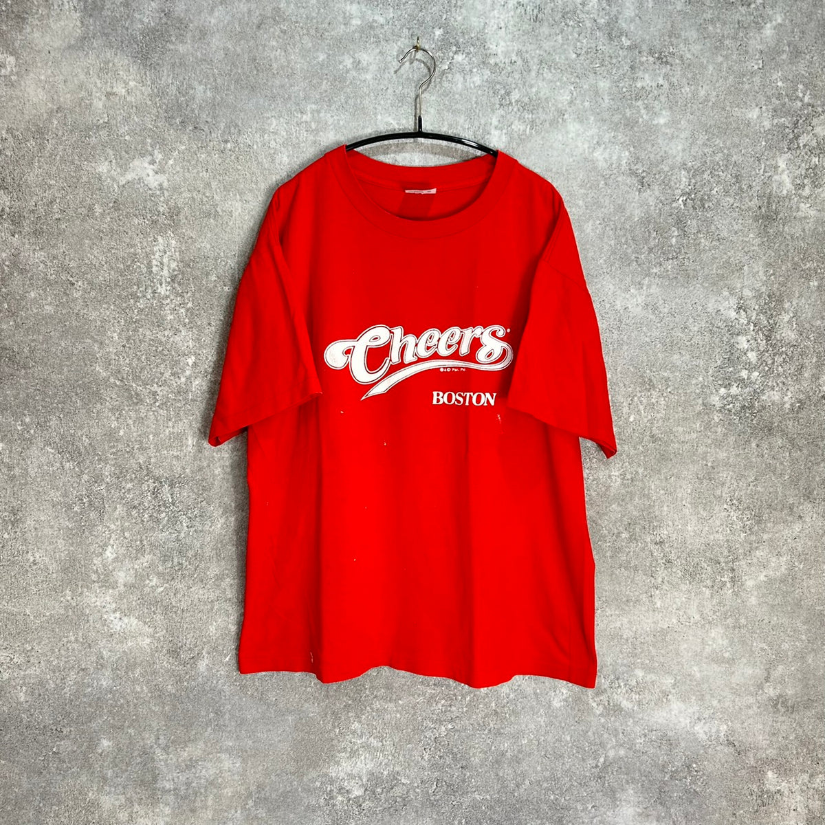 90's Cheers BOSTON Print Tee Size XL Tee Jays MADE in USA VINTAGE T