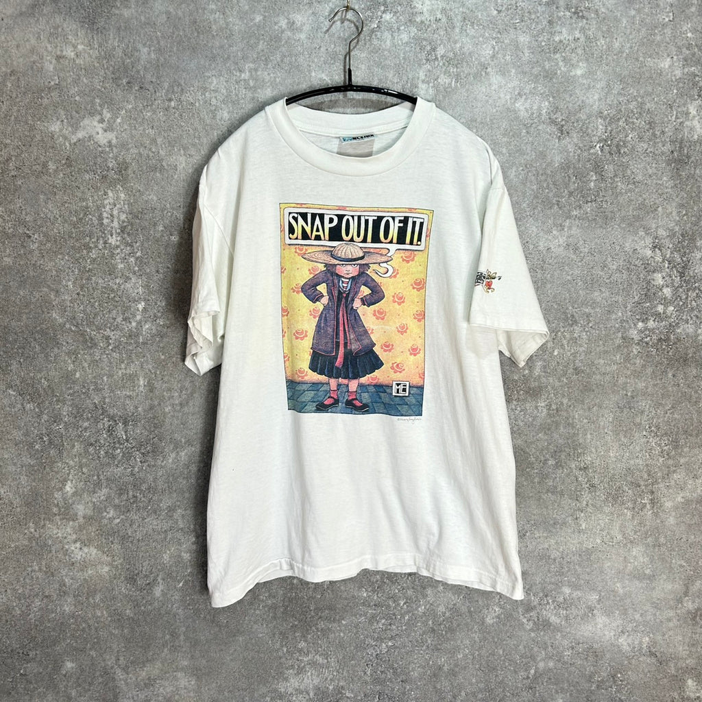 90's Mary Engelbreit "SNAP OUT OF IT." Print Tee Size L MADE in USA ART Tee
