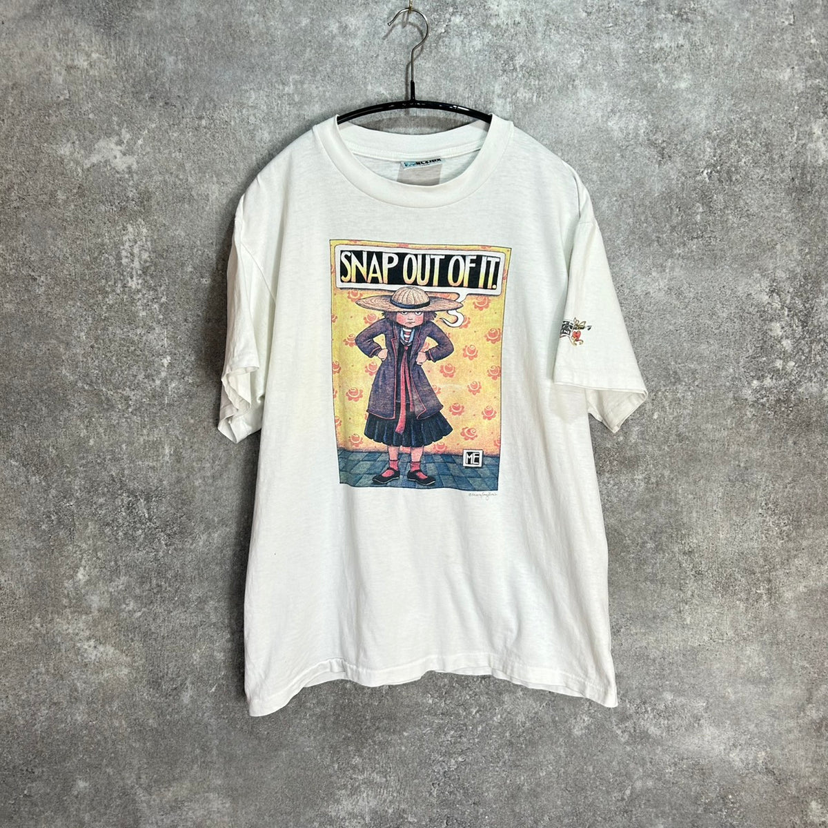 90's Mary Engelbreit "SNAP OUT OF IT." Print Tee Size L MADE in USA ART Tee