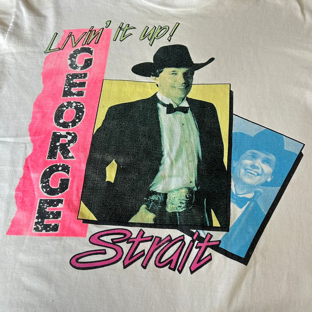 90's George Strait Livin' It Up Tour BUD LIGHT BAND T VINTAGE
