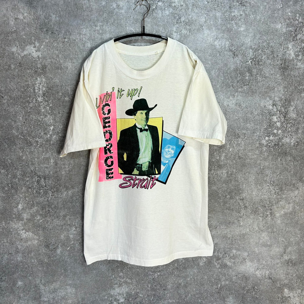 90's George Strait Livin' It Up Tour BUD LIGHT BAND T VINTAGE