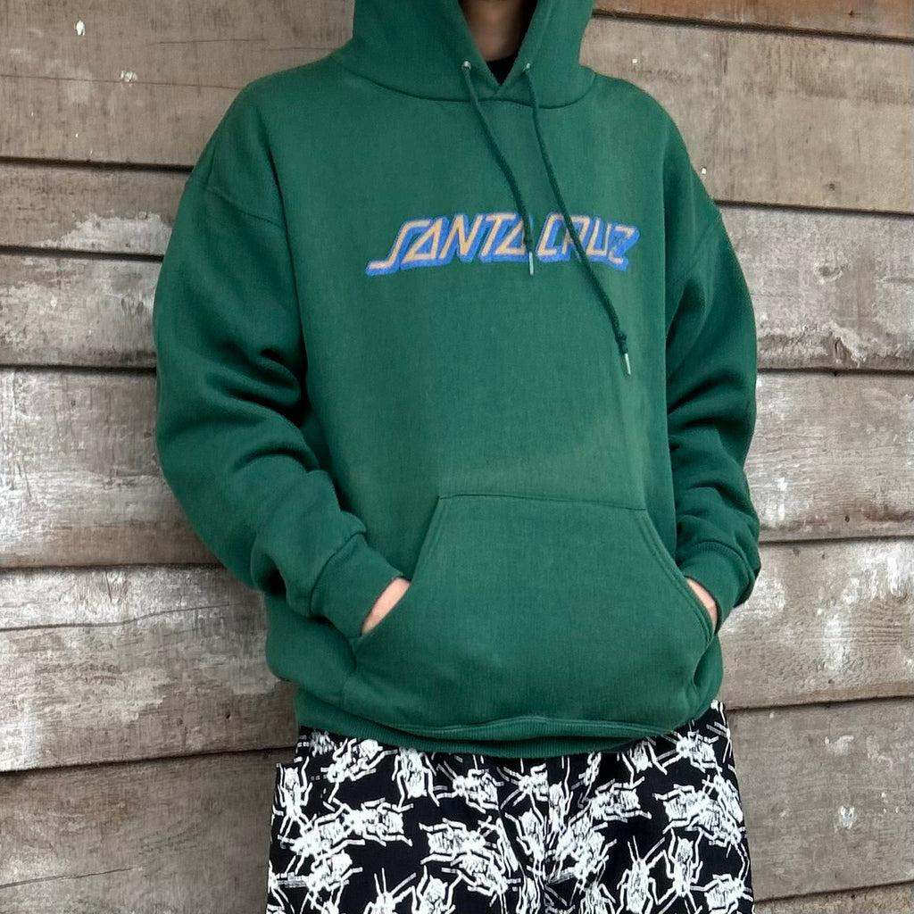 SANTA CRUZ 90's Lee FRONT LOGO HOODIE GREEN GOOD FADE
