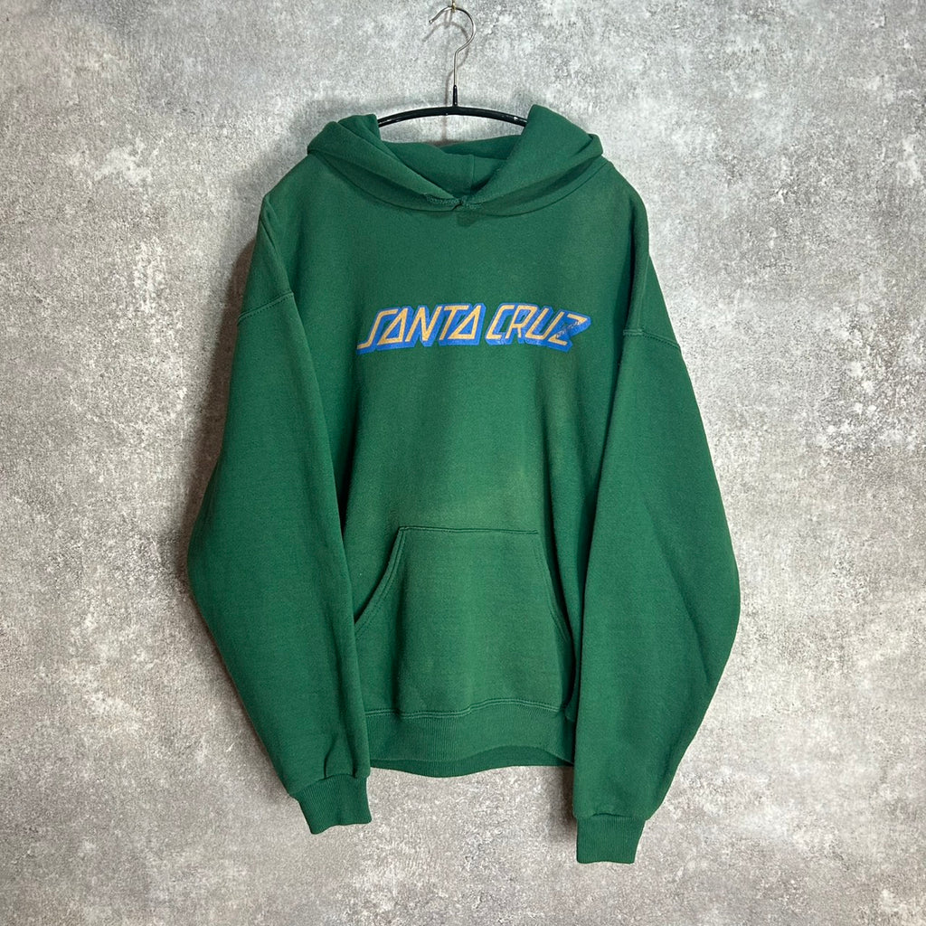 SANTA CRUZ 90's Lee FRONT LOGO HOODIE GREEN GOOD FADE