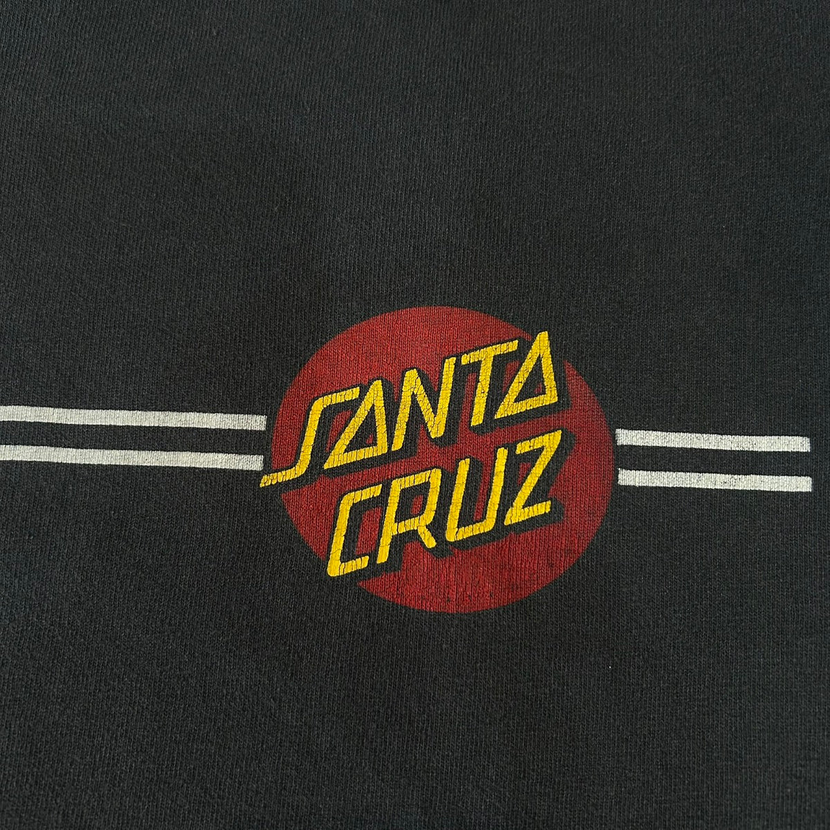 80's SANTA CRUZ CLASSIC DOT LOGO TEE SIZE M MADE in USA BLACK FADE