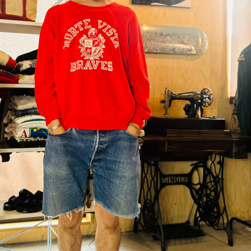 60's Champion RUNNERS TAG RAGLAN SLEEVE SWEAT SIZE L RED