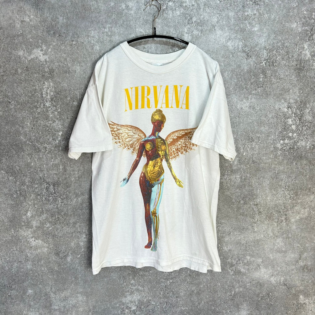 00's NIRVANA IN UTERO BAND TEE GILDAN SIZE M 1993 © Y2K