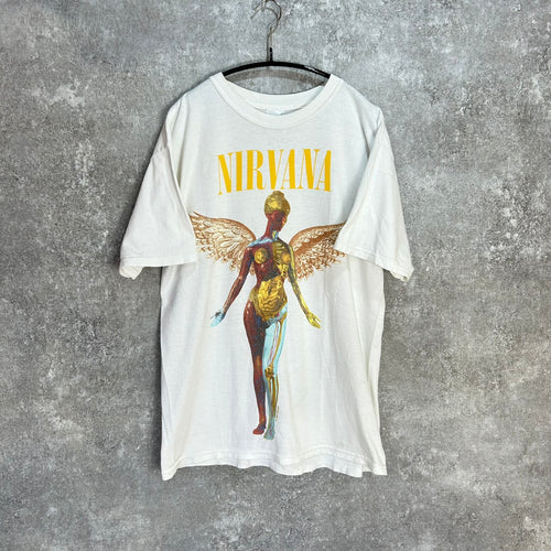 00's NIRVANA IN UTERO BAND TEE GILDAN SIZE M 1993 © Y2K