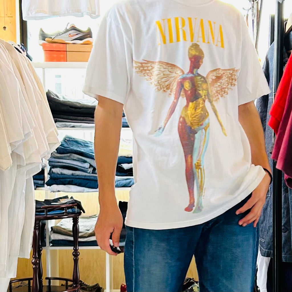 00's NIRVANA IN UTERO BAND TEE GILDAN SIZE M 1993 © Y2K