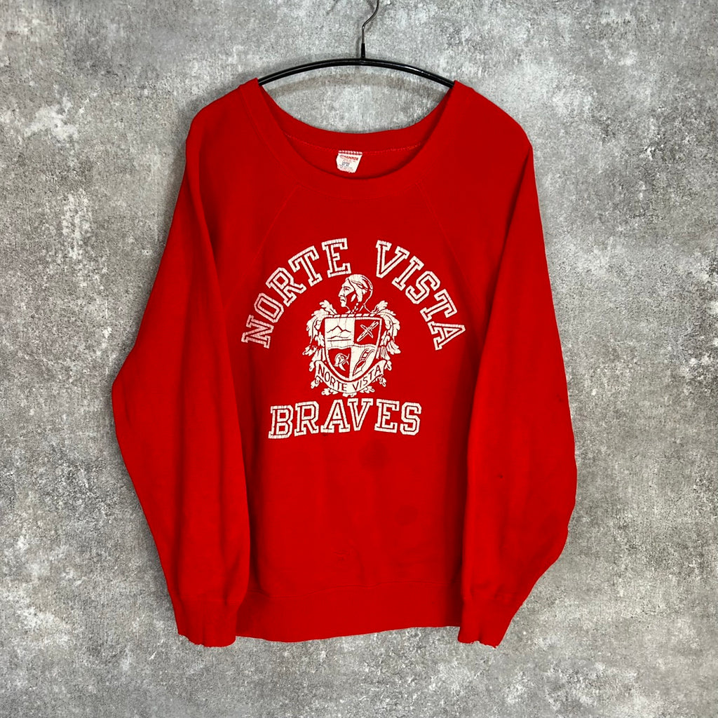 60's Champion RUNNERS TAG RAGLAN SLEEVE SWEAT SIZE L RED