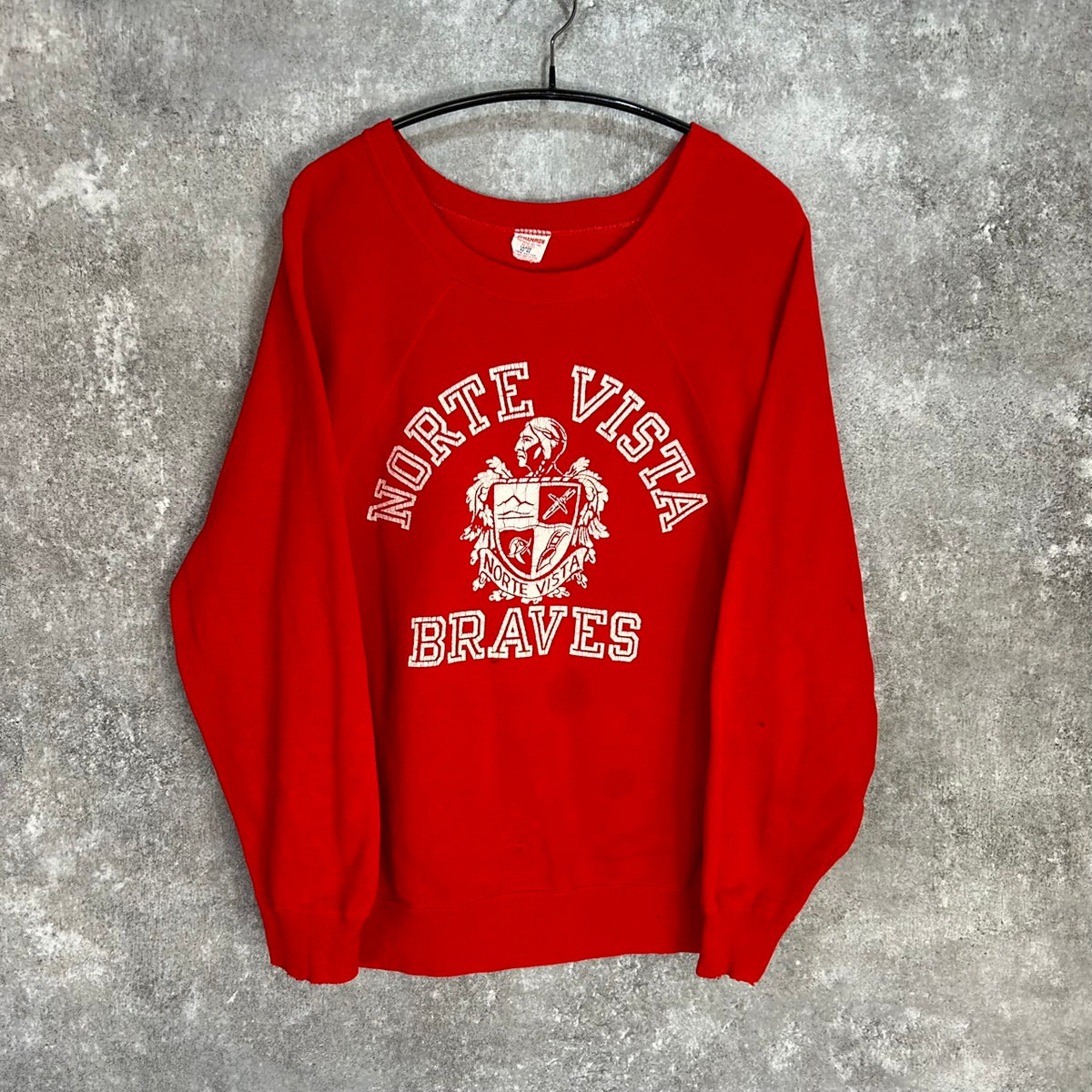 60's Champion RUNNERS TAG RAGLAN SLEEVE SWEAT SIZE L RED
