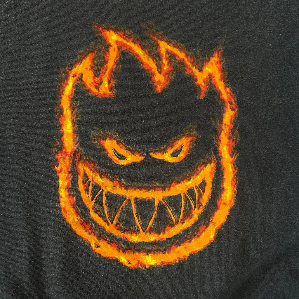 00's SPITFIRE FLAME LOGO TEE size M BLACK FADE