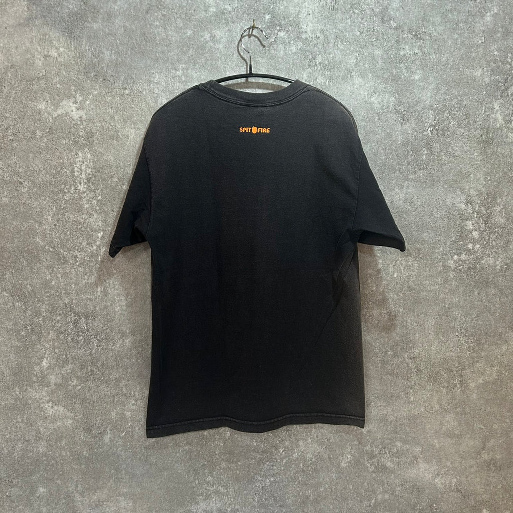 00's SPITFIRE FLAME LOGO TEE size M BLACK FADE