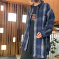 ST JOHN'S BAY BRAWNY COTTON OMBRE CHECK HEAVY FLANNEL SHIRT