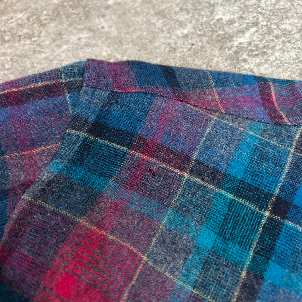 Vintage 70s 80s Pendleton Board Shirt Wool Plaid Womens Made in USA