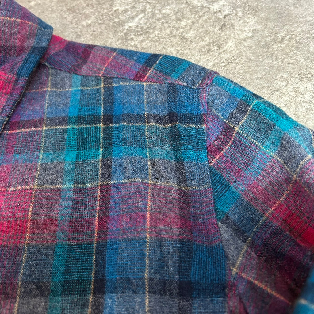 Vintage 70s 80s Pendleton Board Shirt Wool Plaid Womens Made in USA