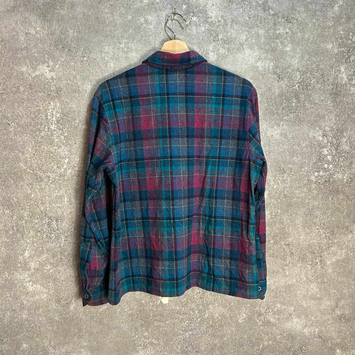 Vintage 70s 80s Pendleton Board Shirt Wool Plaid Womens Made in USA