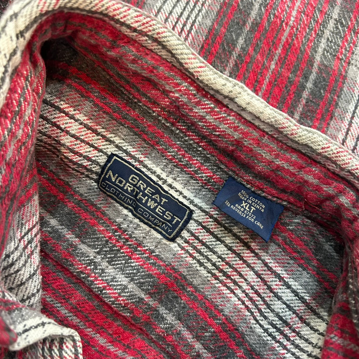 GREAT NORTHWEST CLOTHING CO. Shadow Check Flannel Shirt SIZE XLT