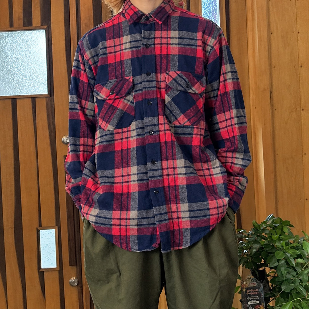 80's Frostproof  Plaid Flannel Shirt MADE IN USA SIZE L