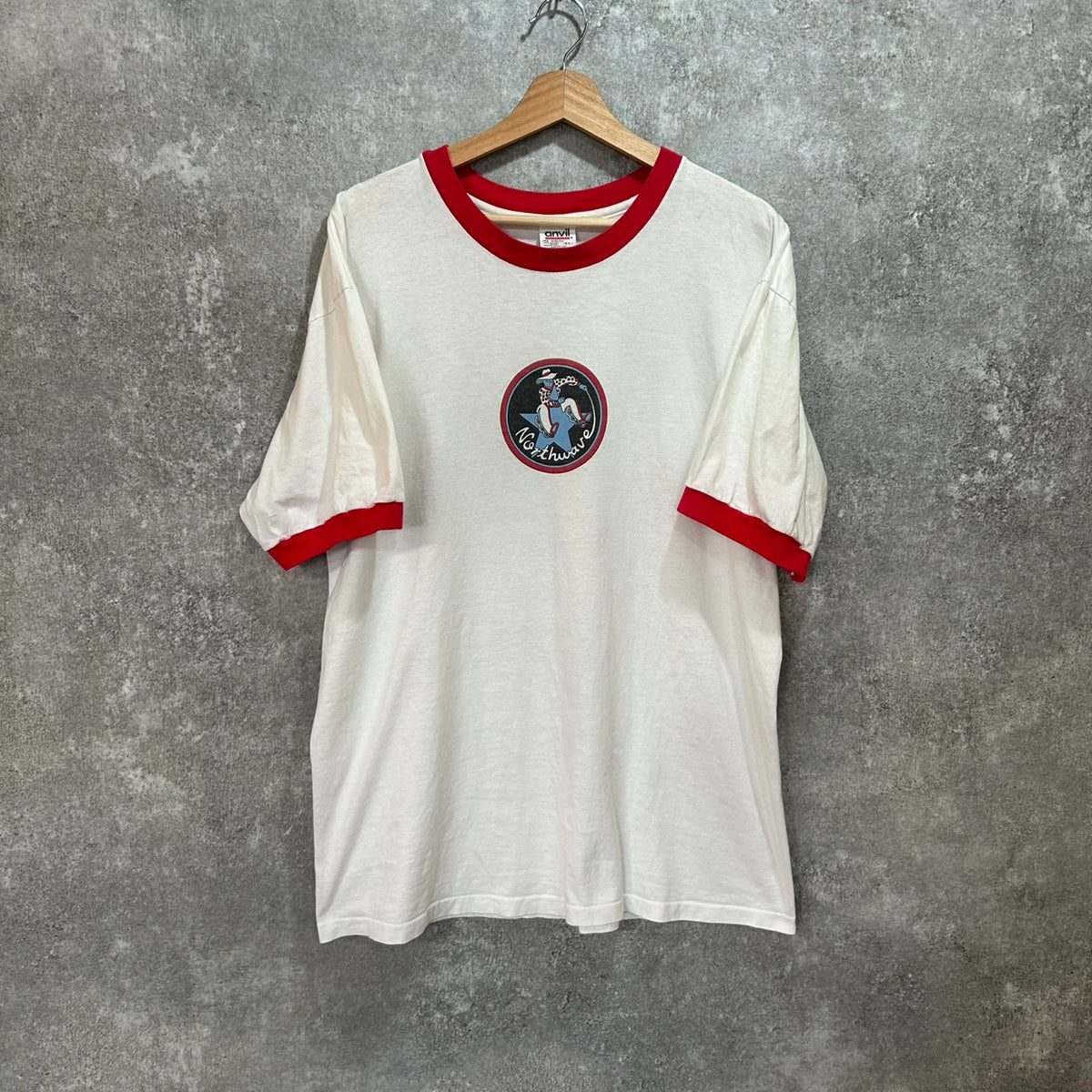 90's NORTHWAVE Ringer Tee SIZE XL anvil MADE in USA