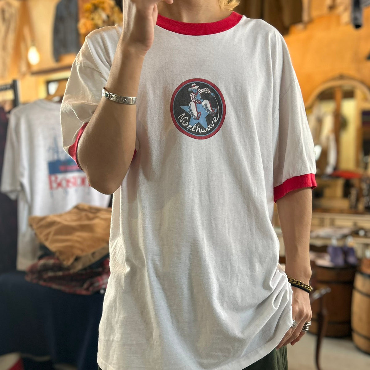 90's NORTHWAVE Ringer Tee SIZE XL anvil MADE in USA