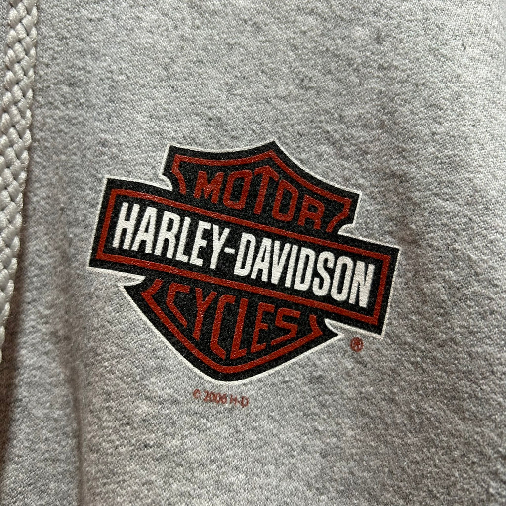 Vintage Grey San Diego California Harley Davidson Zip Up Hoodie