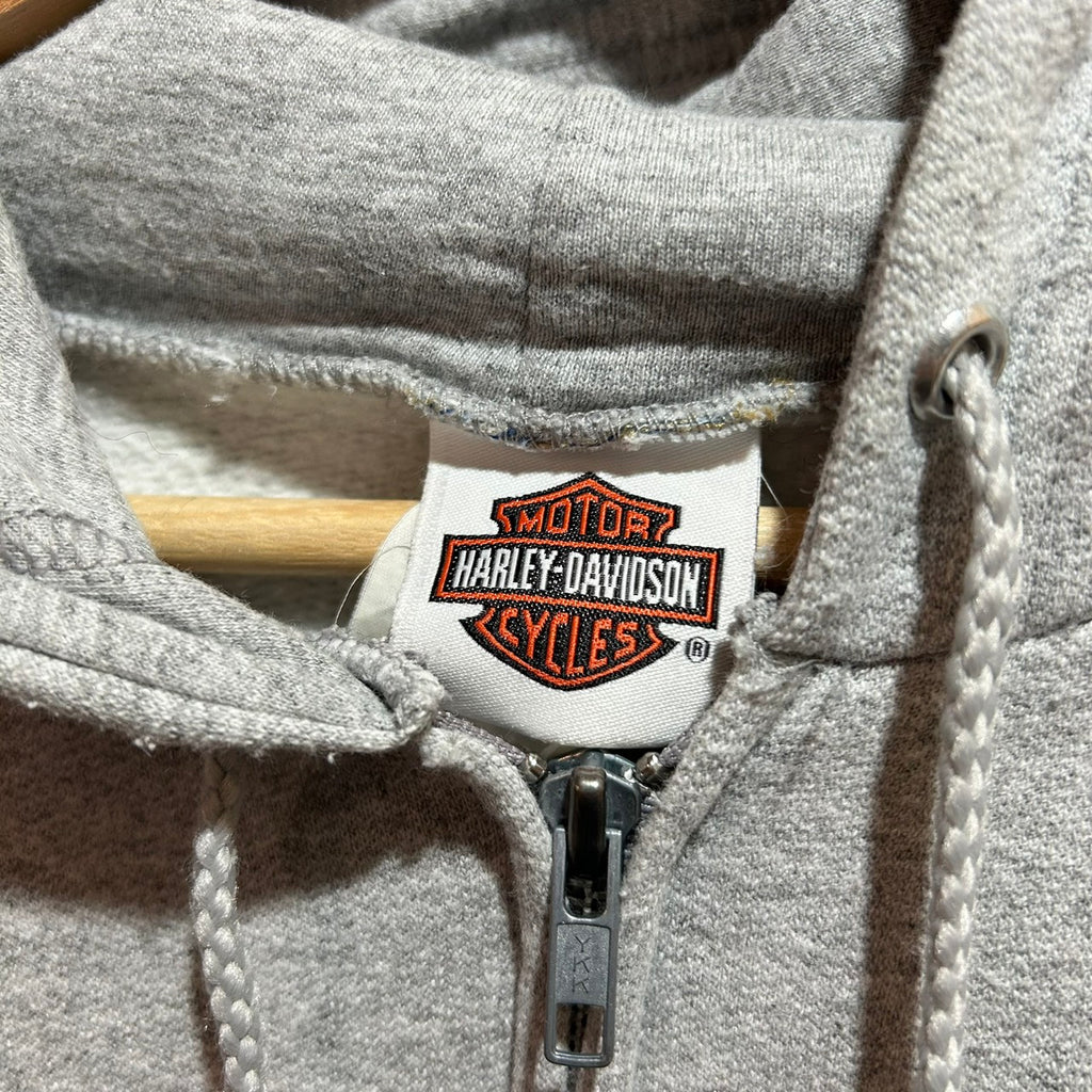 Vintage Grey San Diego California Harley Davidson Zip Up Hoodie